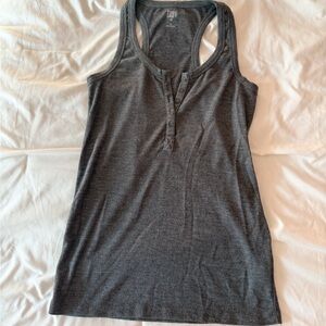 True Craft Dark Grey Henley Tank Top Size Small